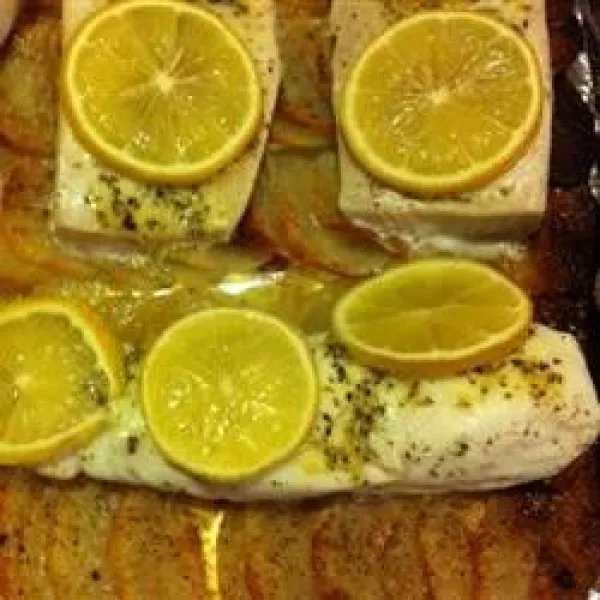 receta Gratin de poisson et de pommes de terre aux herbes et au citron