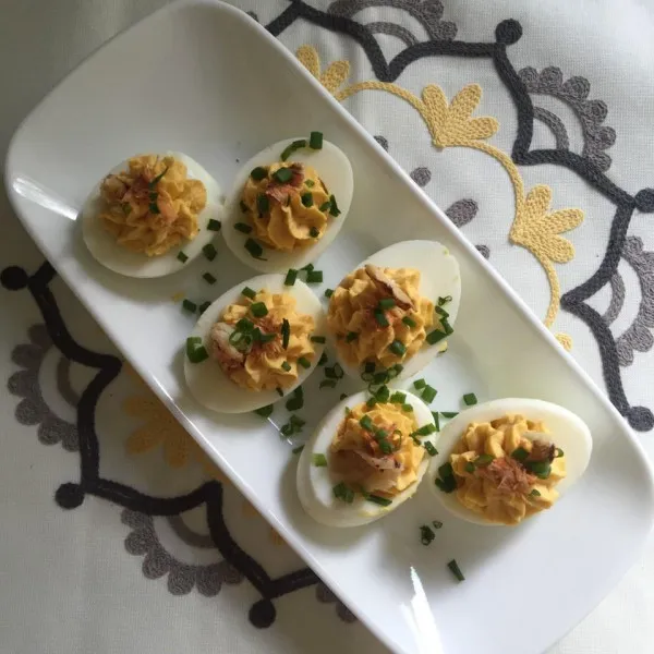 przepisy Deviled Eggs Faszerowane Krabem