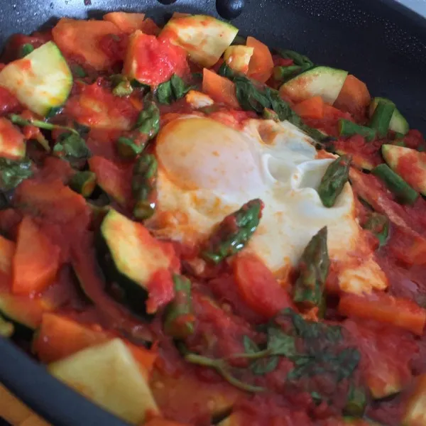 receta Huevos Escalfados Vegetarianos