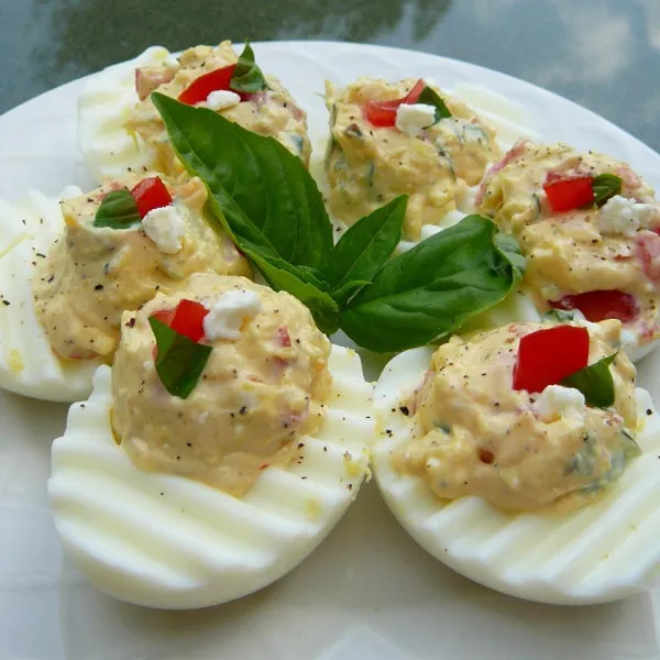 receta Oeufs mimosa grecs