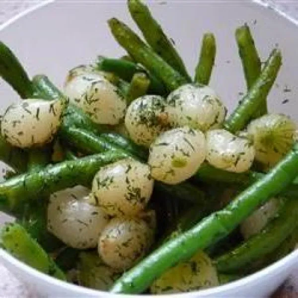 receta Haricots Verts Aux Oignons Caramélisés