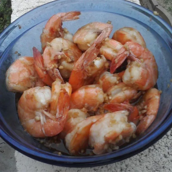 receta Crevettes à l'ail cuites à la vapeur à la chinoise