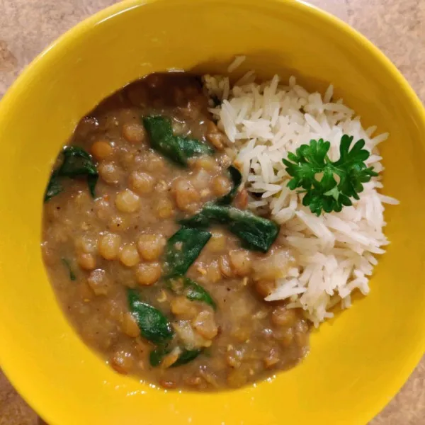 receta Lentilles et épinards