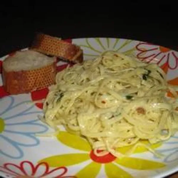 receta Linguini Cremoso Para Dos