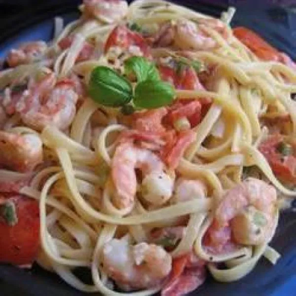 receta Linguine aux Crevettes et Tomates