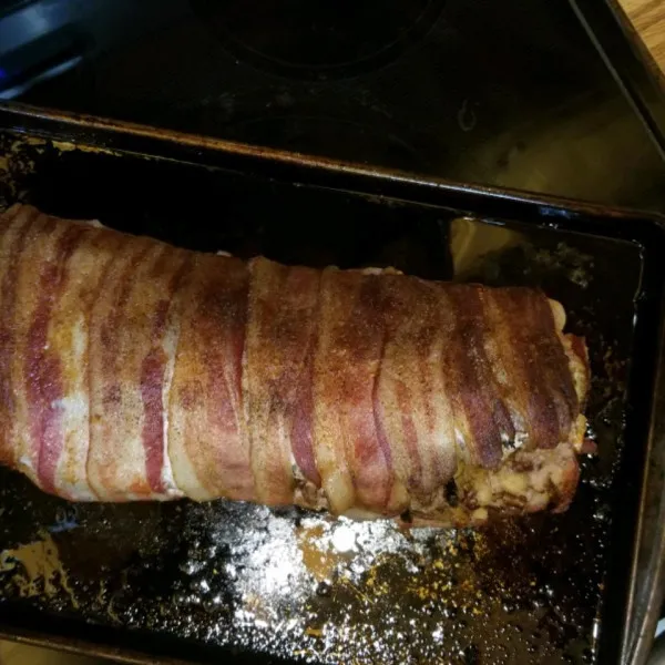 receta Filet de porc farci au pain de maïs enveloppé de bacon