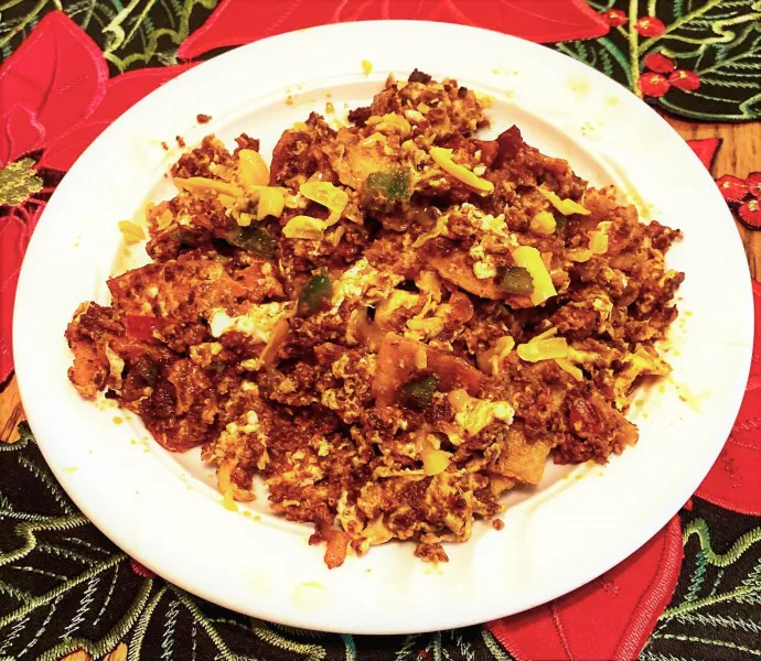 przepisy Migas Con Chorizo ​​-|- {