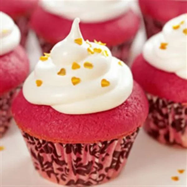 recetas Mini Cupcakes De Terciopelo Rojo Con Glaseado De Merengue Italiano