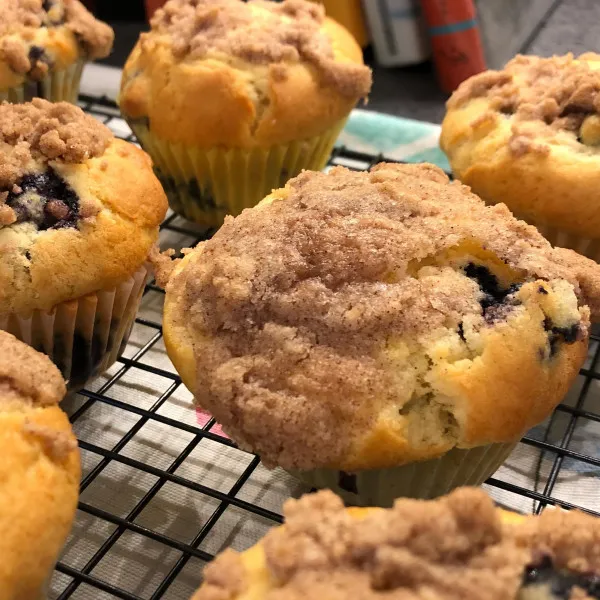 recetas Muffins De Arándanos Cubiertos Con Streusel