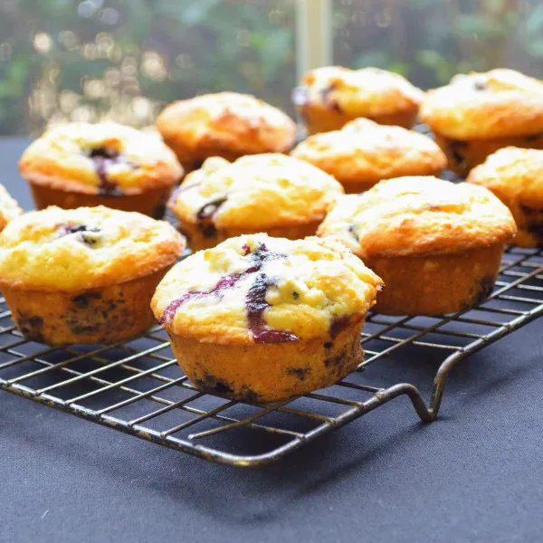 receta Muffins aux bleuets du chef John