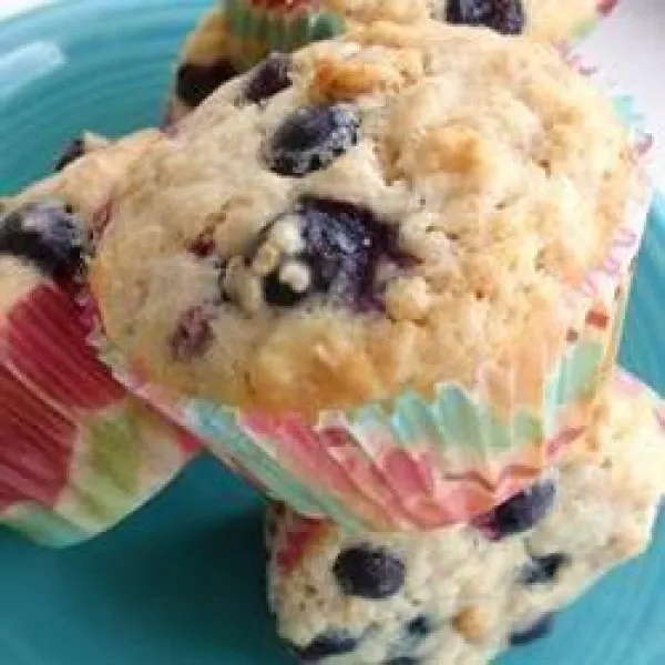 recette Muffins à l'avoine et aux bleuets