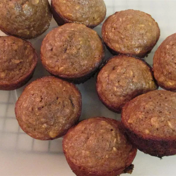 receta Muffins à l'avoine, aux raisins et au chocolat