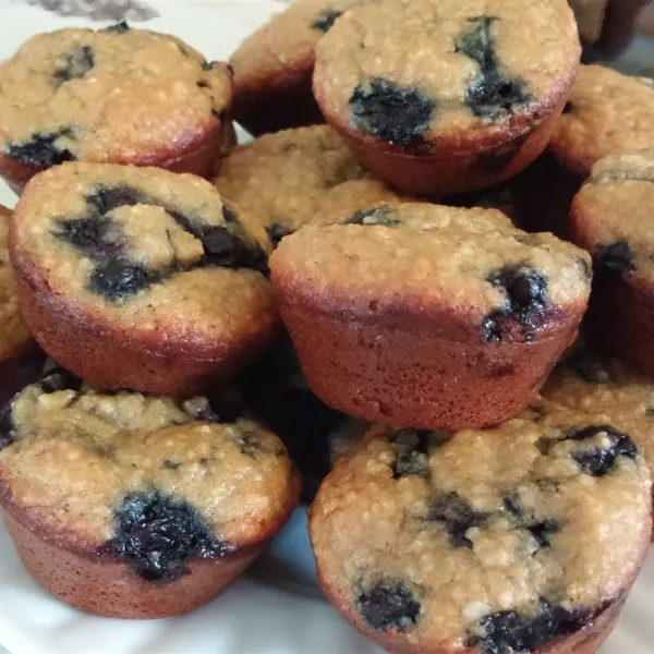 recetas Muffins De Harina De Plátano, Arándanos Y Almendras (Sin Gluten)