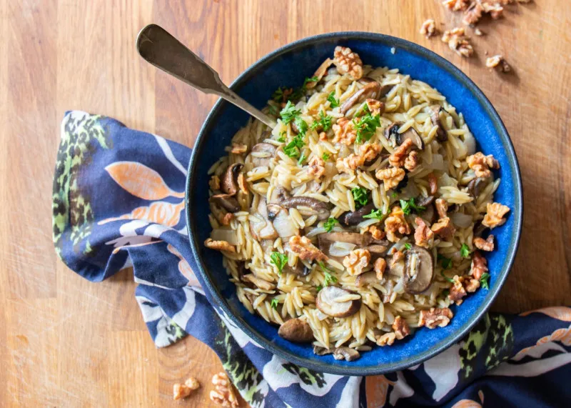 recetas Orzo Con Hongos Y Nueces