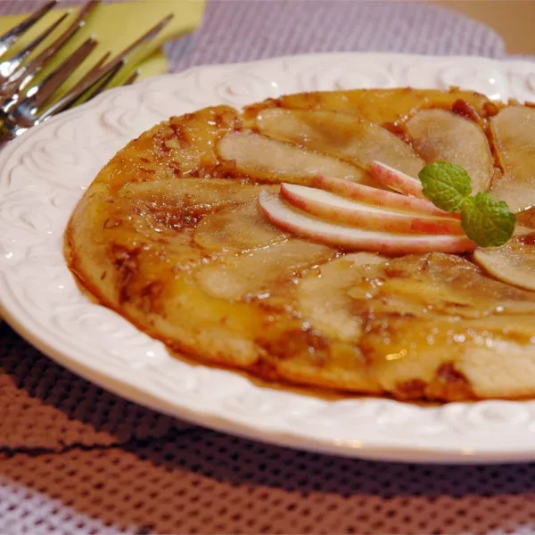 receta Crêpes aux pommes, à l'érable et aux noix cuites au four