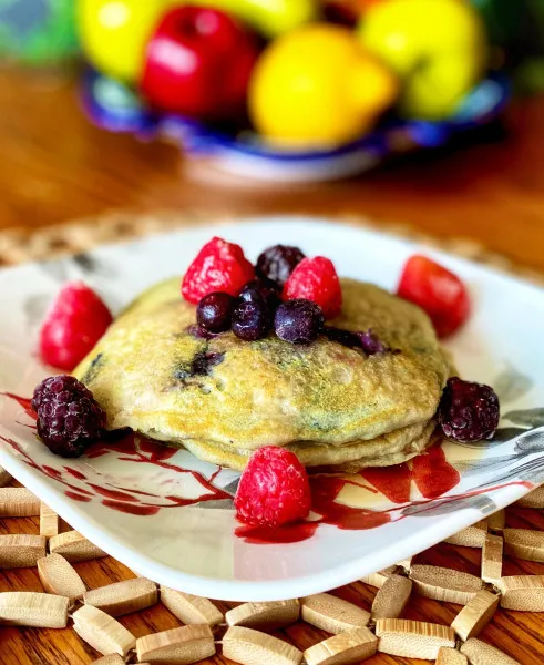 receta Panqueques Veganos De Arándanos