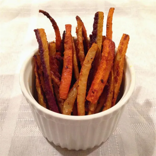receta Rainbow Carrot Cajun Fries
