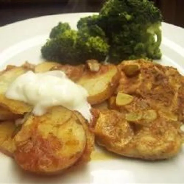 receta Paquets de sauce au poulet et aux pommes de terre