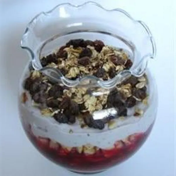 receta Parfait de tofu fruité avec granola