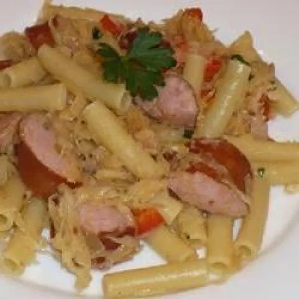 przepisy Makaron Kielbasa I Kapusta Kiszona