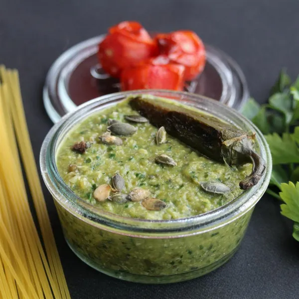 receta Pâtes au pesto de jalapenos