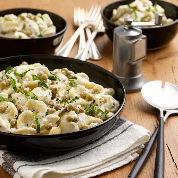 recetas Pasta Orejitas Con Guisantes, Menta Y Ricotta