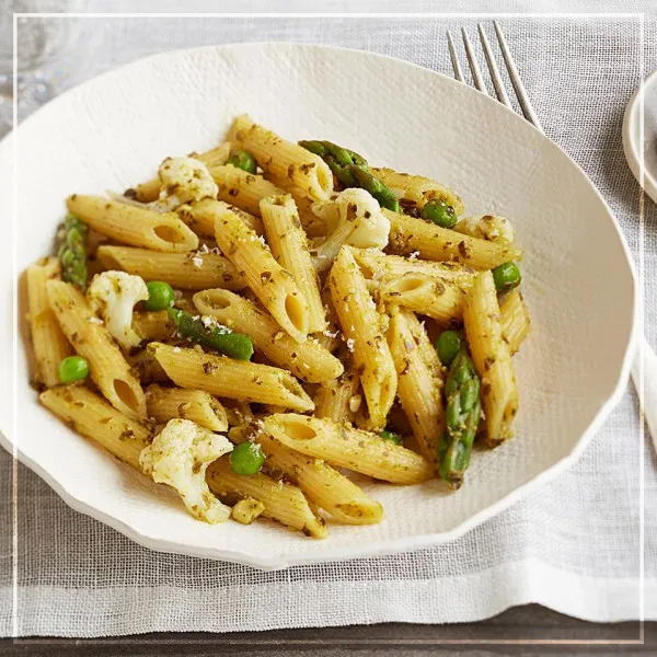 receta Printemps Pâtes au pesto de pois
