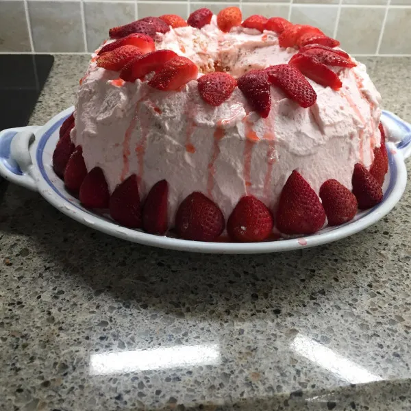 receta Gâteau des anges aux fraises