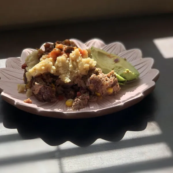 receta Pain de viande au sud de la frontière avec purée de pommes de terre