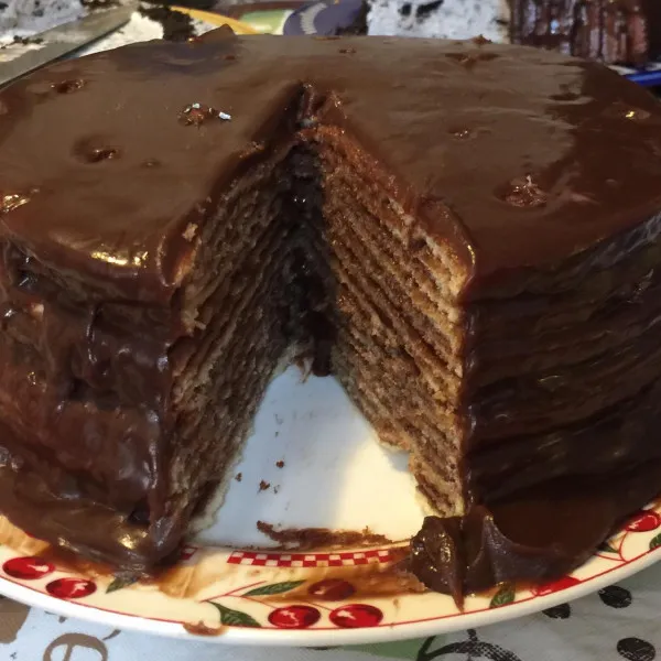przepisy Czternastowarstwowe ciasto czekoladowe