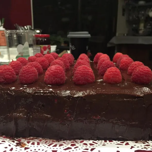 receta Gâteau au chocolat et aux framboises