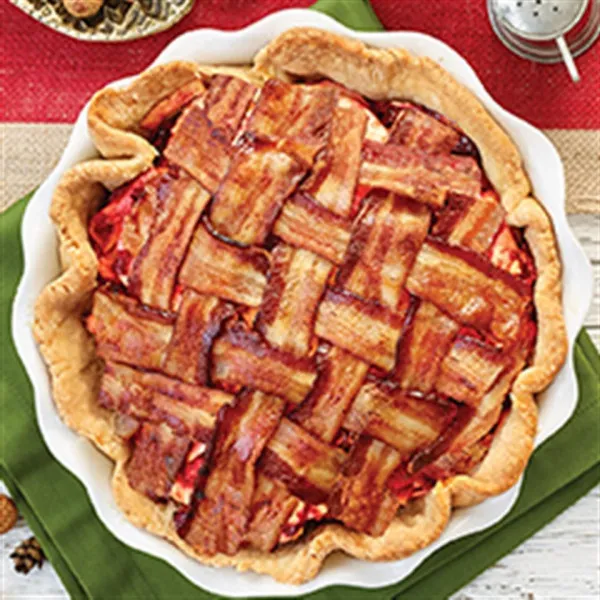 receta Tarte aux pommes de Noël garnie de bacon