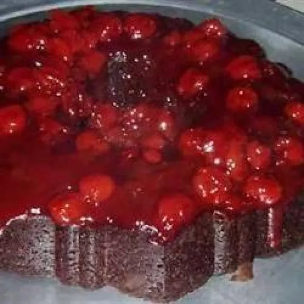 receta Gâteau à l'envers cerise et chocolat