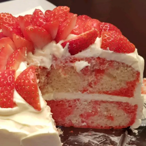 receta Strawberry Marble Gâteau