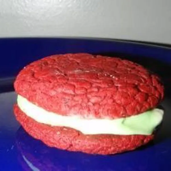 receta Pasteles Whoopie De Menta Y Terciopelo Rojo