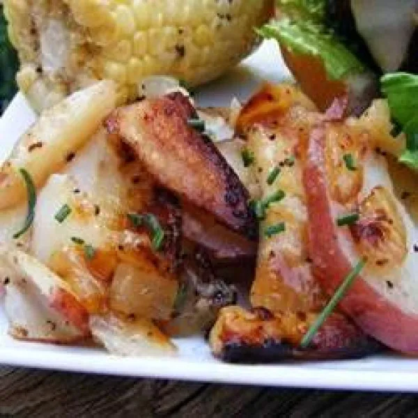 receta Pommes de terre et oignons grillés