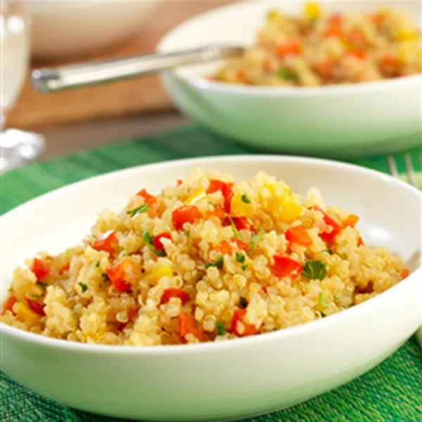 recette Pilaf Quinoa et Poivrons