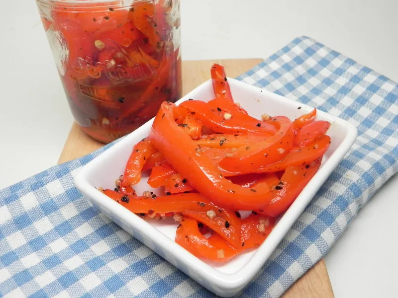 receta Pimientos Rojos Asados ​​Marinados