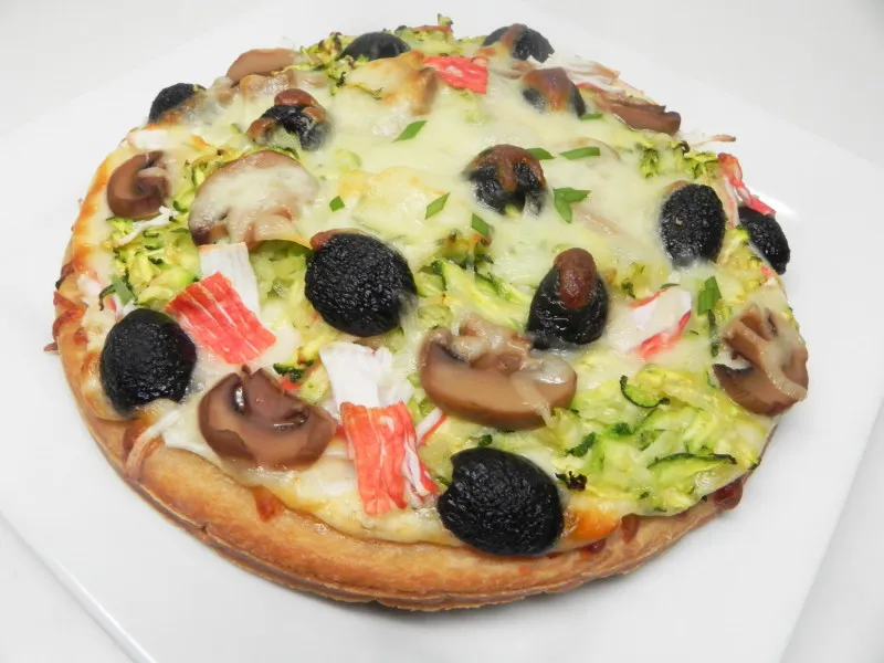 receta Pizza De Mariscos Salada