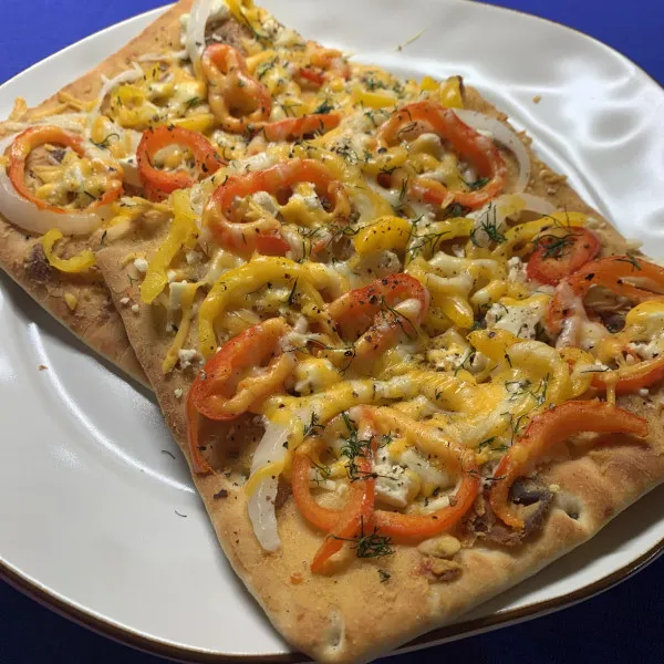 receta Pizza De Pan Plano Mediterráneo