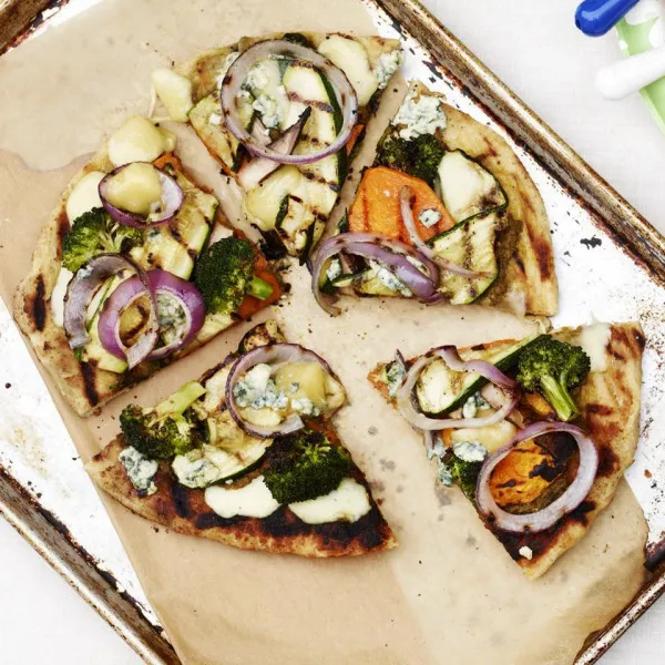 receta Pizzas individuelles aux légumes grillés