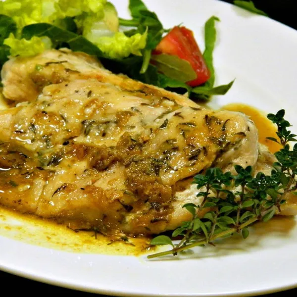 receta Poulet grillé au thym