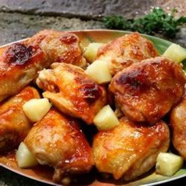 receta Poulet aux abricots au four