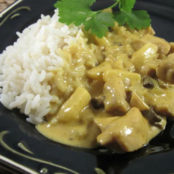 receta Curry de poulet au micro-ondes