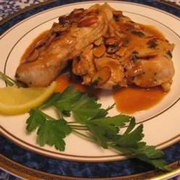 receta Poulet au citron et aux amandes