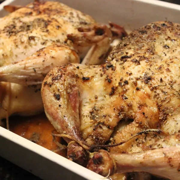 recette Poulet rôti au citron et aux herbes