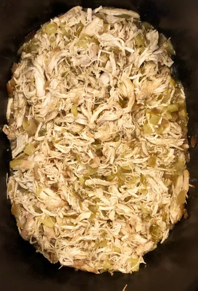 receta Pollo Con Chile Verde Desmenuzado En Olla De Cocción Lenta