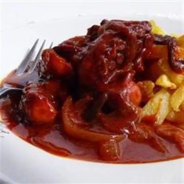 receta Poulpe Rouge (Greek Ostopus In Tomato Sauce)