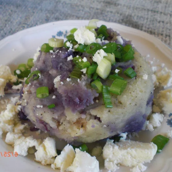 receta Purée de pommes de terre jaunes et violettes Soit
