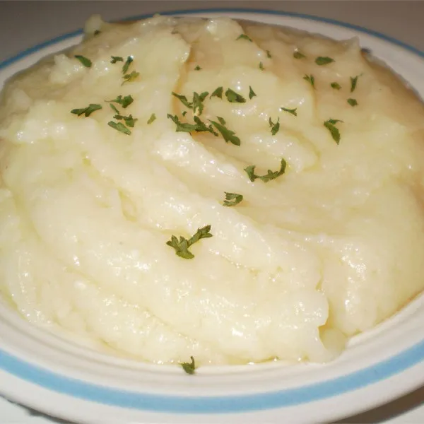 receta Purée de pommes de terre à l'ail et à la feta